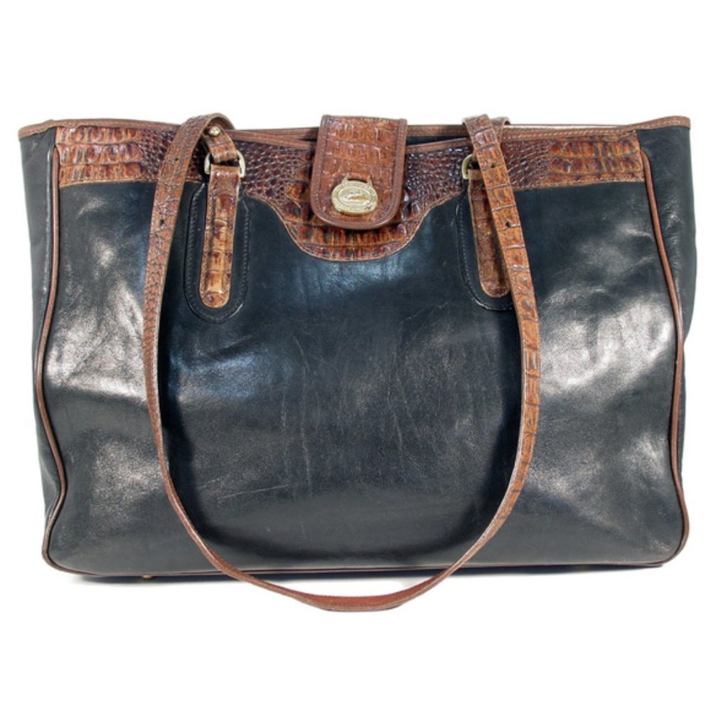 BRAHMIN Vintage Leather Tote Business Bag